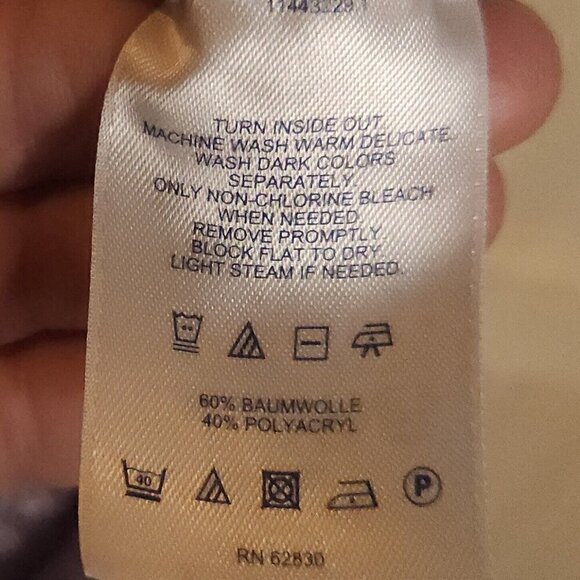 Lands' End Plus Lavender Purple Cable Knit 3/4 Sleeve Summer Sweater 1X - Picture 6 of 6